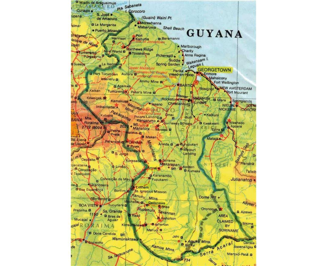 žemėlapis Gajana afrika