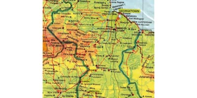 Žemėlapis Gajana afrika