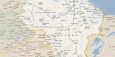 Žemėlapis Gajana kelių