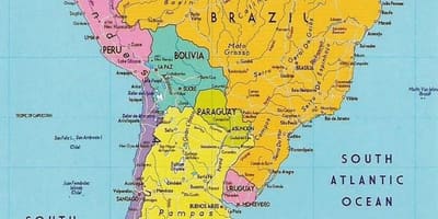 Žemėlapis Gvianos pietų amerikoje 